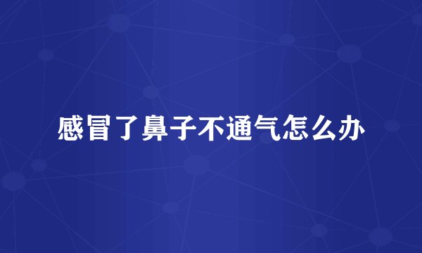 感冒了鼻子不通气怎么办