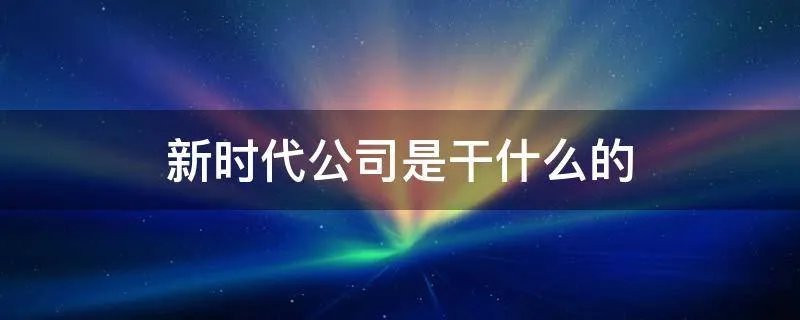 新时代公司是干什么的
