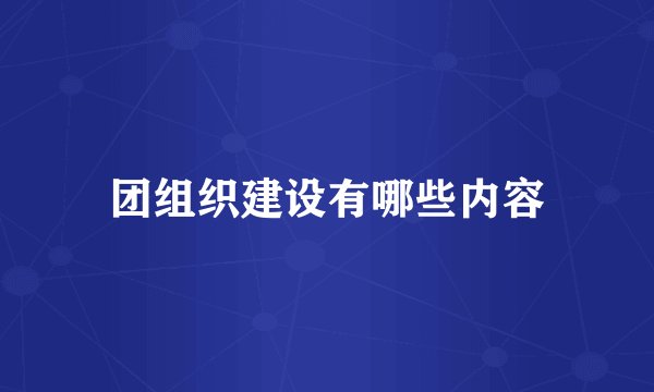 团组织建设有哪些内容
