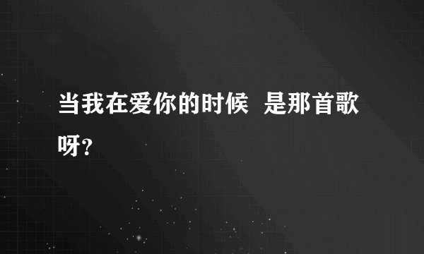 当我在爱你的时候  是那首歌呀？