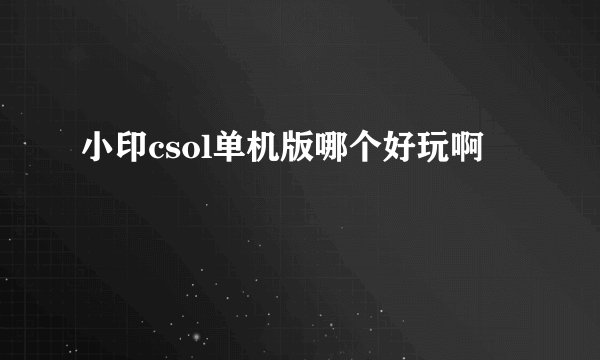 小印csol单机版哪个好玩啊