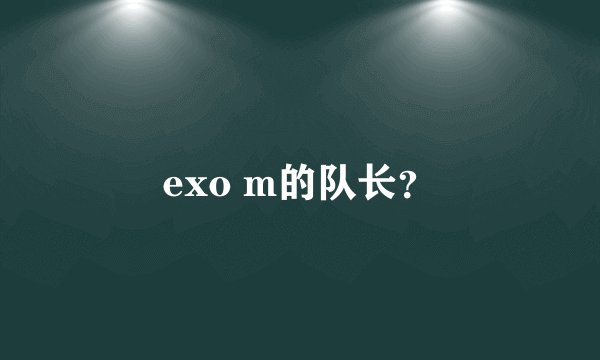 exo m的队长？