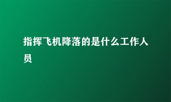指挥飞机降落的是什么工作人员