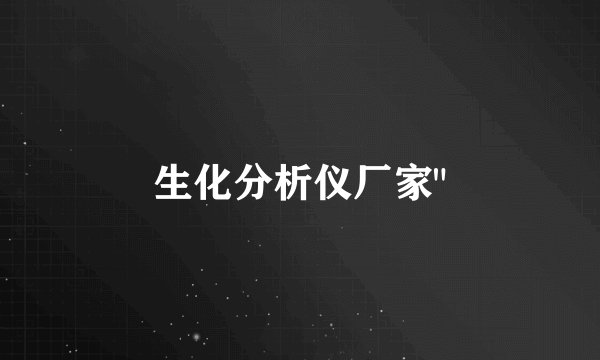 生化分析仪厂家