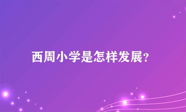 西周小学是怎样发展？