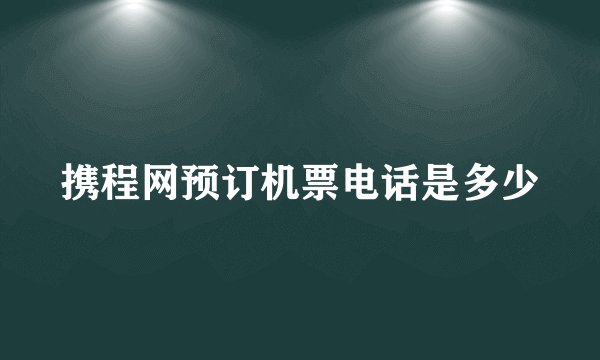 携程网预订机票电话是多少
