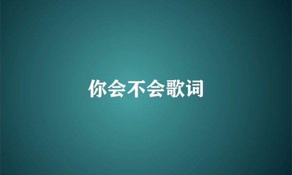 你会不会歌词