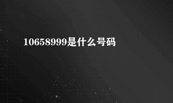 10658999是什么号码