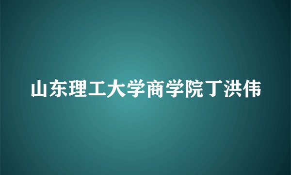 山东理工大学商学院丁洪伟