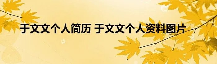 于文文个人简历 于文文个人资料图片