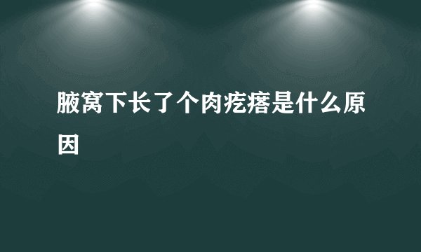 腋窝下长了个肉疙瘩是什么原因