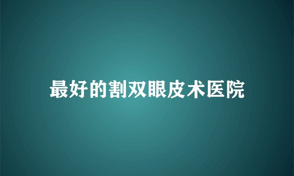 最好的割双眼皮术医院