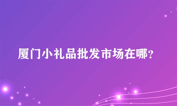 厦门小礼品批发市场在哪?