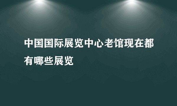 中国国际展览中心老馆现在都有哪些展览