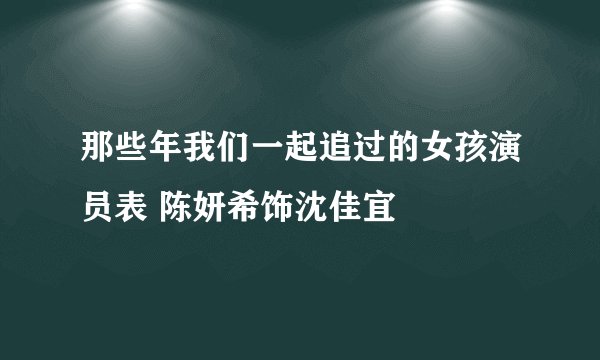 那些年我们一起追过的女孩演员表 陈妍希饰沈佳宜