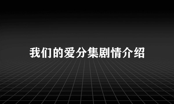我们的爱分集剧情介绍