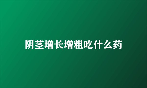 阴茎增长增粗吃什么药