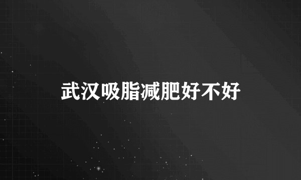 武汉吸脂减肥好不好