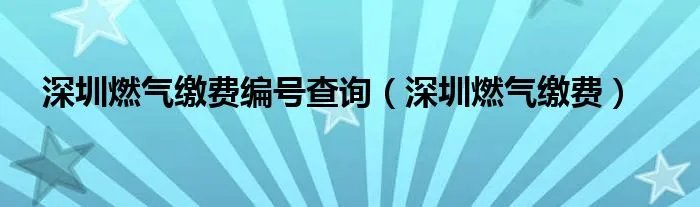 深圳燃气缴费编号查询（深圳燃气缴费）