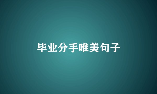 毕业分手唯美句子