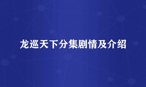 龙巡天下分集剧情及介绍