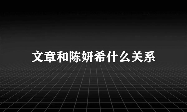 文章和陈妍希什么关系