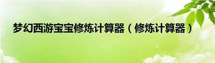 梦幻西游宝宝修炼计算器（修炼计算器）