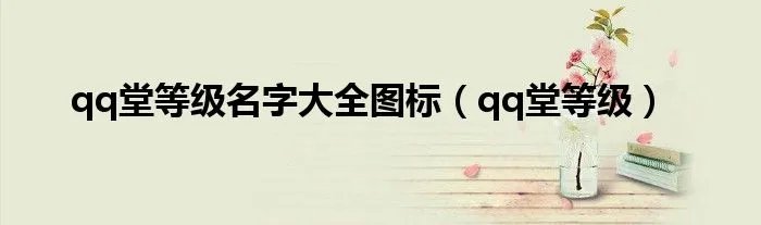 qq堂等级名字大全图标（qq堂等级）