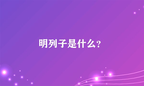 明列子是什么？
