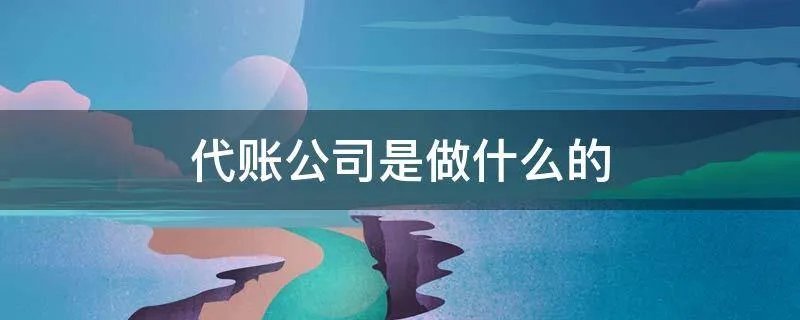 代账公司是做什么的