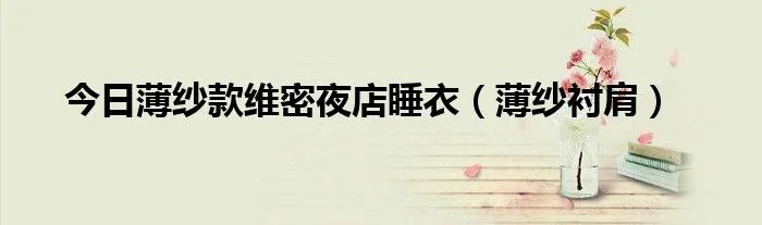 今日薄纱款维密夜店睡衣（薄纱衬肩）