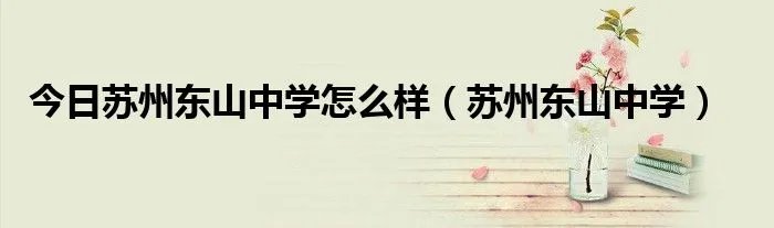 今日苏州东山中学怎么样（苏州东山中学）