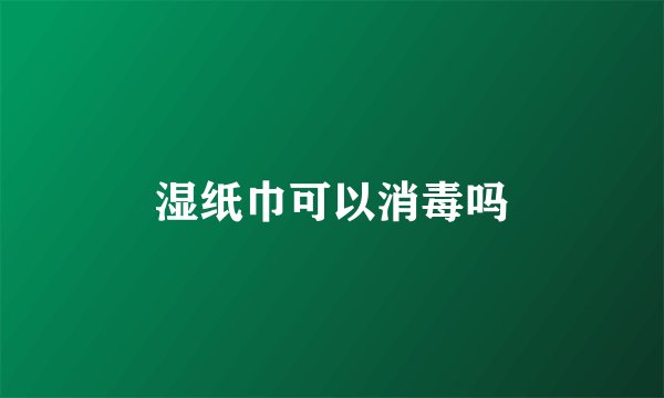 湿纸巾可以消毒吗