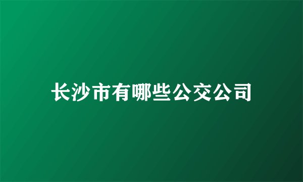 长沙市有哪些公交公司