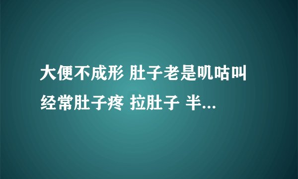 大便不成形 肚子老是叽咕叫 经常肚子疼 拉肚子 半年左右，恳请”好医生治疗和建议，衷心感谢。