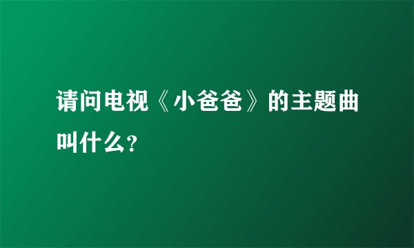 请问电视《小爸爸》的主题曲叫什么?