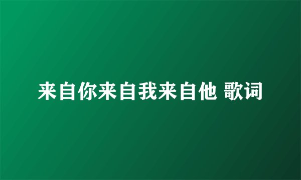来自你来自我来自他 歌词