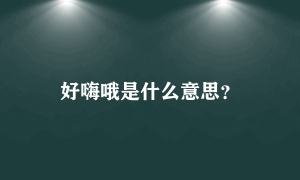 好嗨哦是什么意思？