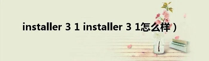 installer 3 1 installer 3 1怎么样）