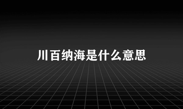 川百纳海是什么意思
