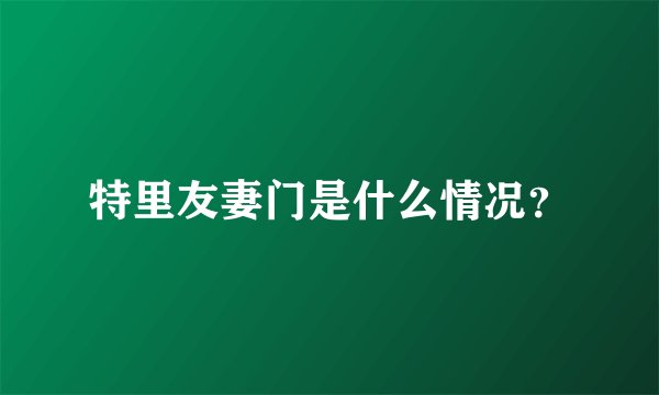 特里友妻门是什么情况？
