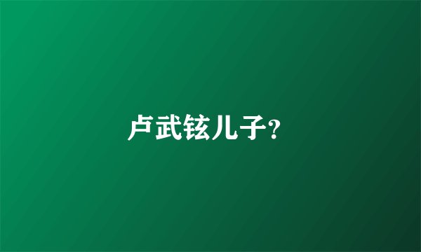 卢武铉儿子？