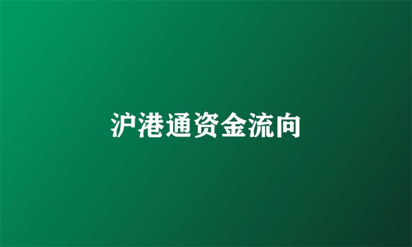 沪港通资金流向