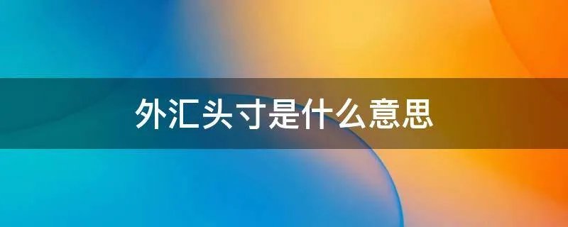 外汇头寸是什么意思
