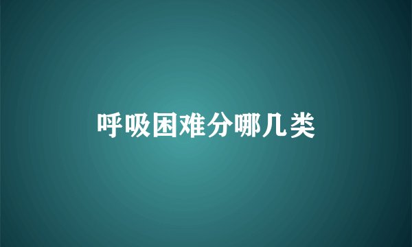 呼吸困难分哪几类