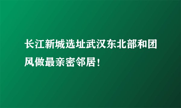长江新城选址武汉东北部和团风做最亲密邻居！