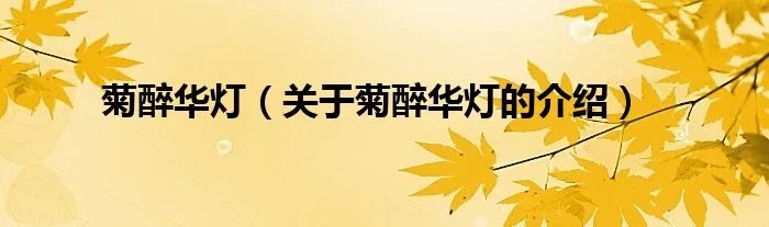 菊醉华灯(关于菊醉华灯的介绍)