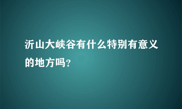 沂山大峡谷有什么特别有意义的地方吗？