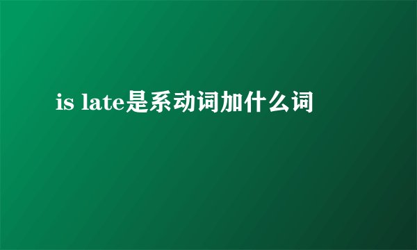 is late是系动词加什么词