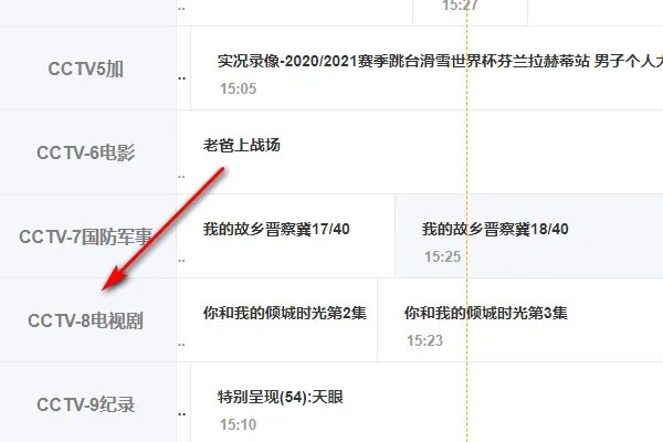cctv8节目表是什么?